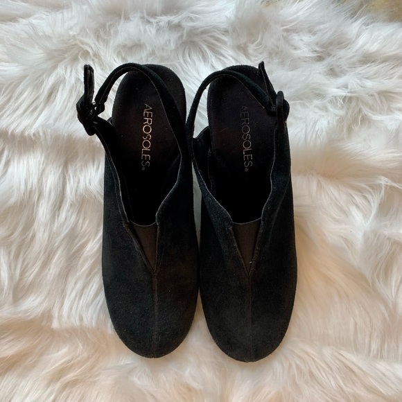 Aerosoles- Roll Back-  black Suede mules/ Pumps - size 8 - Picture 1 of 6